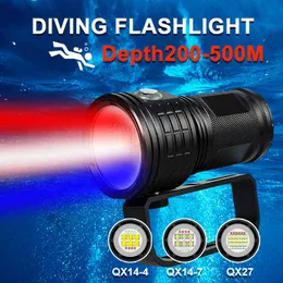 Powerful Profession Diving Flashlight IPX-8 Waterproof Level Underwater Photography Light Filling Maximum Diving Depth Of 200-500M J220713