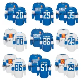 Gla Finland Jerseys World Cup WCH 20 Sebastian aho 29 Patrik Laine 86 Teuvo Teravainen 35 Pekka Rinne 3 Olli Maatta 40 Tuukka Rask Hockey Jersey