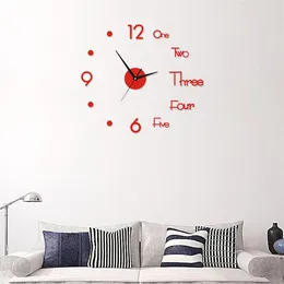 Wanduhren Nachtlicht Kreative Leuchtende Uhr Wohnzimmer Schlafzimmer 3D DIY Aufkleber Stille Acryl Küche Dekorativ