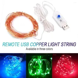 Dizeler 5m 50 LED String Işık USB Su Geçirmez Peri Noel Işıkları Düğün için Dış Dekoracion Bakır Tel