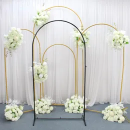 Dekoratif çiçekler yuvarlak kemer ferforje düğün sahne dış geometrik diy yapay çiçek dekor Deco Stand doğum günü partisi parti zemin rafı