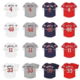 Gla1997 Vintage Minnesota Jerseys 4 Paul Molitor 48 Torii Hunter 11 Chuck Knoblauch 33 Chuck Knoblauch Vermelho Branco Azul Cinza Reminiscência Retro