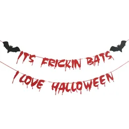 Halloween Banner Garland Paper Banners Horror Bat Ghost Props Hallowen Decor Happy Party for Home Decor Christmas 1064