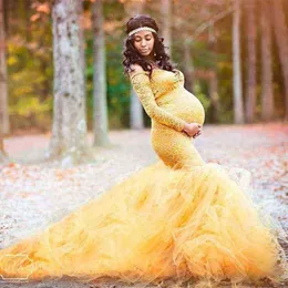 "Splendido abito per servizio fotografico premaman in pizzo e tulle - Elegante abito lungo da gravidanza per baby shower, fotografie e occasioni speciali"