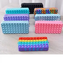 New Push Bubble Fidget Toys 13 Style Simple Dimple Pencil Case Children Stress Relief Squeeze Bauble Antistress Soft Squishy Kids Toy Gifts ZM920