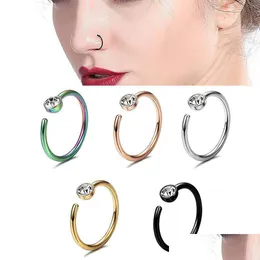 Nose Rings Studs Studs Body Jewelrysteel Punk Clip On Fake Rings Gem Nose Lip Ear Piercing Unisex Women Jewelry Faux Septum Piercing Dhayb