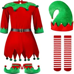 Halloween jul baby flickor kläder sätter röd söt anda dagis prestationskläder kostym hatt och klänningar strumpor 4st set barnkläder