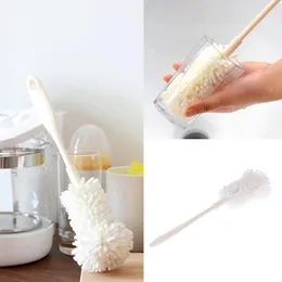 White Color Cup Brush Kitchen Cleaning Sponge Brush For Wineglass Bottle Coffe Tea Glass Cleaner Family Washing Brushes Tools RRE14318
