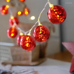 Stringhe Stringa di luce a led Grandi luci di Natale rosse Decorazione di palline Camera Disposizione della camera da letto Forniture per appendere all'aperto