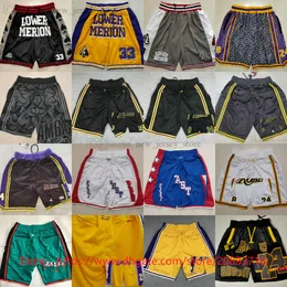 Just Don Retro Man 3XL Basketball Shorts Classic Los 24Angeles 8 Black Mamba With Pocket West All-stars Lower Merion College Breathable Beach Short Hip Pop Sweatpants