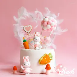 Forniture festive Decorazioni per borse da abito Corona di carote Palla di pelo Arco Cake Toppers Festa di buon compleanno per bambini Baby Shower Baking Love