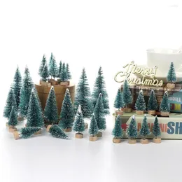 Juldekorationer 1 Ställ in praktisk mini Xmas Tree Simulation Hållbar po bakgrund Tiny Snowy Pine Holiday Party Decoration