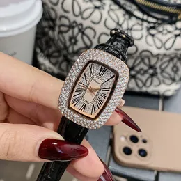 Wristwatches Fashion Diamond Watches Casual Women's Watch Bracelet Leather Strap Oval Quartz Ladies Women Clock Wrist Relogio