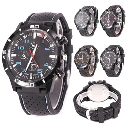 Wristwatches Fashion Men Boys Watch Quartz Silicone Band Casual Male Clock Unique Design Big Luxury Wristwatch