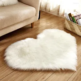 Ковры в форме сердца коврики искусственная шерсть овчина волосатая ковров искусственный пол