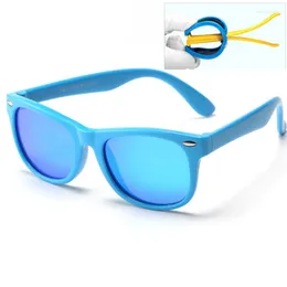 Gafas de sol Ni￱os coloridos Gafas de sol tr90 ni￱as Polarizado Silicona Silicona Flexible Baby Children UV400 Mirror Eyewear tendencia