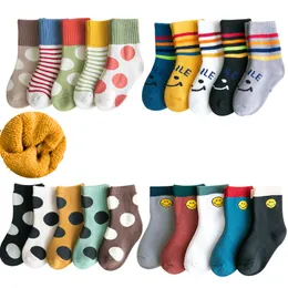Socks Baby Lotus 5 PairsPack Super Thick Terry Winter Warm Comfortable Kids Socks 6 Styles Socks For Boys Girls Gifts 220919