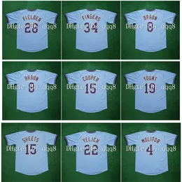 Glaretro Milwaukee Paul Molitor Jersey Robin Yount Cecil Cooper 8 Ryan Braun Rollie Parmaklar 22 Christian Yelich Prens Fielder 44 Hank Aaron