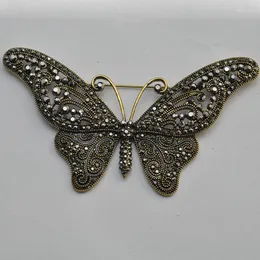 دبابيس Blac Fashion Fashion Women Butterfly for Perfect Rhinestone Crystal Hijab و Broaches Colares Brockes