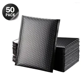 Enrolamento de presentes 50pcs Black Poly Bubble Mailers Mailers envelopes acolchoados para embalagem selo self -self 18 x 26cm