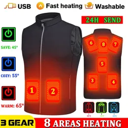 Herrenwesten Winter Herren USB-Heizung Thermokleidung Ärmellose beheizte Jacke Elektrische Männer Warme Frauen Angeln Trekking Jagd 220920