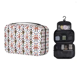 Neceser de viaje con diseño de Cascanueces Kawaii para mujer, neceser de viaje colgante, decoración navideña, regalos, organizador de maquillaje, Kit Dopp