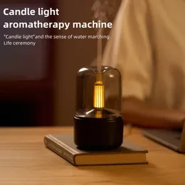 NUOVO Umidificatore a lume di candela Diffusore di aromi Portatile 120 ML Umidificatore d'aria elettrico USB Nebbia fredda Fogger 12 ore con LED Night