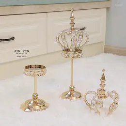 Ljushållare Lykta Candles Candels Holder Modern Geometric Tea Light Wedding Metal Elegant Candelabros Vases Tabl