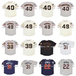 GLA2010 2012 Retro Madison Bumgarner Jersey 48 Pablo Sandoval 38 Brian Wilson 1998 Dave Winfield 22 Wally Joyner Vintage Baseball Jerseys