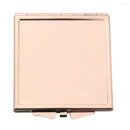 Compact Mirrors Portable Purse Mirror Rose Golden Makeup Folding Pocket For Traveling Camping-Square Shape Style-3