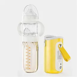 Portabel USB -laddning Babyflaskan varmare 3 i 1 PPSU -materialflaskvärmare 240 ml Spädbarn Vattenmjölk Warmer Bottle Set For Borns 220920