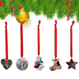 New Christmas Decoration Supplies Zinc Alloy Sublimation Blank Christmas Tree Ornaments pendant