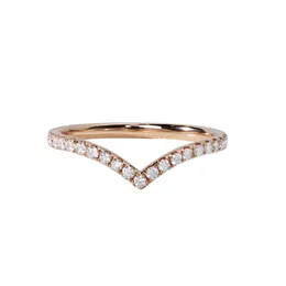 Pierścienie 100% 925 Sterling Silver stworzył Moissanite Anniversary Fashion Simple V Shape Creative Pierścień dla kobiet