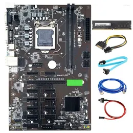 Motherboards B250 Kit de placa -mãe de mineração BTC 12 GPU LGA1151 com DDR4 8GB 2133MHz RAM SATA Card para gráficos Eth Miner