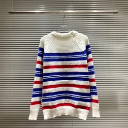 22SS Designer Sweater Роскошные мужчины и женщины Градиент Жаккард Письма Мужские парижские модные футболка на улице Hip Hop Long Roomves свитера