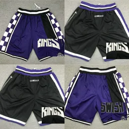 Klassische Just Don Basketball-Shorts Retro Williams Webber Bibby mit Tasche Hip Pop Hose Reißverschluss Jogginghose Fox Sabonis Monk Short Man