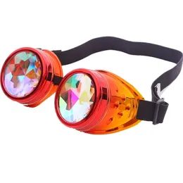 Sunglasses FLORATA Steampunk Goggles Kaleidoscope Rainbow Crystal Lenses Cosplay Vintage Glasses Welding Men Women Gothic Cool Eyewear 220920