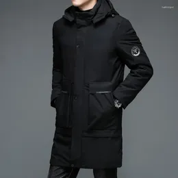 Masculino de parkas masculino com capuz para o capa do longa e coreano quebra -vento de alta qualidade para roupas de casacos homens roupas de inverno marca casual moda masculina