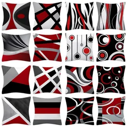 枕の赤いジオメトリカバー45x45装飾的な枕カバーSOFA S NORDIC HOME DECOR COVERS