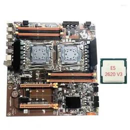 Motherboards X99 Dual Server Motherboard With E5 2620 V3 CPU Support DDR4 RECC RAM PCI-E 16X M.2 Interface Computer