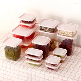 Garrafas de armazenamento 17 peças Caixa de alimentos de cozinha Conjunto de recipientes com tampas de microondas Bins organizadoras para o grão de refeição Frutas de vegetais