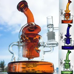 Tung-kaliber rörhelix vattenpipa glasrör bubblare rökande glas bongs perc rigg virritt 14mm oljebrännare