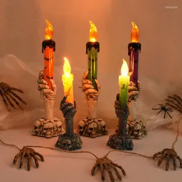 Dekoracja imprezy Halloween Ghost Hand Candle Light z elektronicznym nawiedzonym domem przerażające zapasy nocne