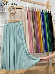 Spodnie kobiet Capris Yitimoky Geplooide Rokken Womens Vintage Hoge Taille Lange Mode Kleding Harajuku rok 2022 Zomer Losse toevallige Zwarte J220919
