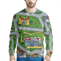 メンズパーカーおもちゃカーマット昇華プリントセータースウェットシャツ2種類の生地オプション