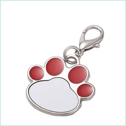 Keychains Sublimation Blank Keychain Pendant Creative Cat Paw Shape Keychains Heat Transfer Key Chain Diy Pet Keyring C3 Drop Deliver Dhely