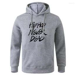 Men's Hoodies Men's & Sweatshirts Hip Hop Never Dead Letters Printing Men Hoodie Warm Brand Pullover Comfortable Casual Oversized
