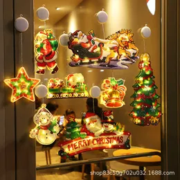 Direct supply window hanging lights Christmas decoration shop atmosphere scene layout festival LED sucker decorative lights