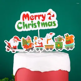 Forniture festive Merry Christmas Cake Topper Decorazioni per feste di compleanno Bambini per l'anno dell'ornamento di Noel