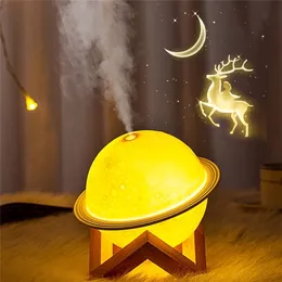Decorative Objects Figurines Ultrasonic Mini Air Humidifier 200ML Aroma Essential Oil Diffuser for Car USB Maker with LED 220919